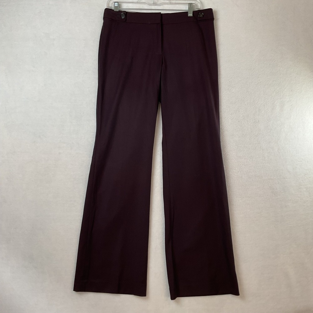 Ann Taylor LOFT Julie Wide‎ Leg Trousers Plum Purple Size 4 Professional Pants